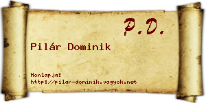 Pilár Dominik névjegykártya